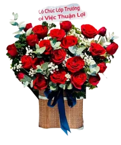 giỏ hoa hồng đỏ yêu thương