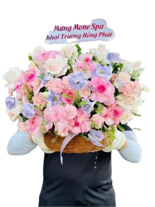 giỏ hoa hẹn hò mùa hoa