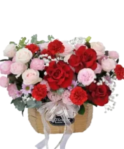 giỏ hoa tình yêu nồng cháy