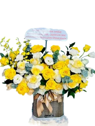 giỏ hoa nắng xuân thì