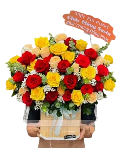 giỏ hoa chạm đến trái tim