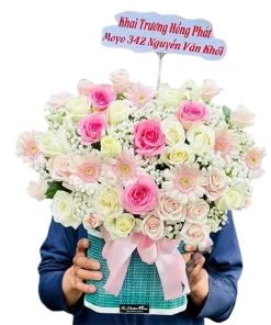 giỏ hoa hạnh phúc vẹn nguyên