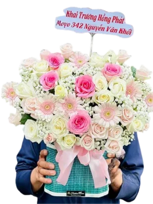 giỏ hoa hạnh phúc vẹn nguyên