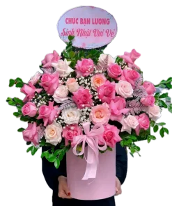 giỏ hoa hồng niềm tin trao gữi