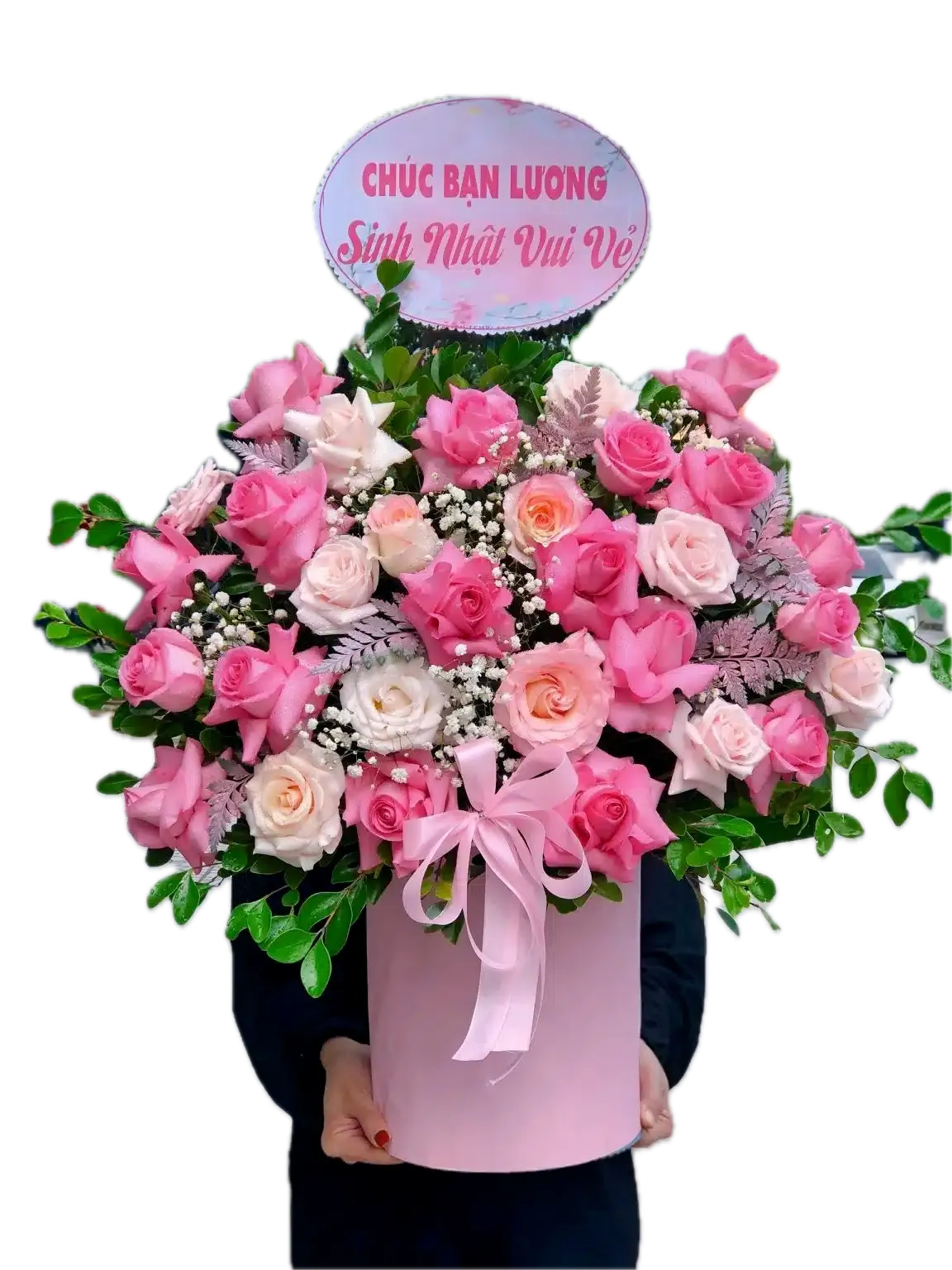 754 ĐƯỢC XÓA NỀN giỏ hoa hồng niềm tin trao gữi