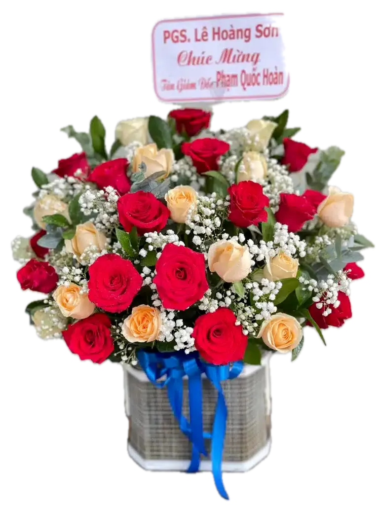 755 ĐƯỢC XÓA NỀN giỏ hoa gắn kết vững bền