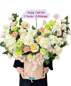 giỏ hoa đoá hoa kỷ niệm