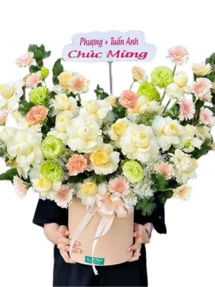giỏ hoa đoá hoa kỷ niệm