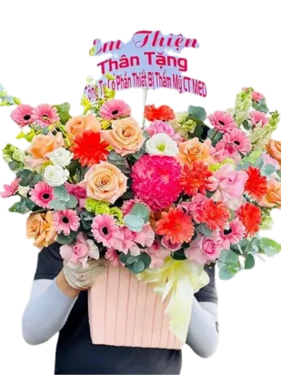 giỏ hoa nhịp cầu gắn kết