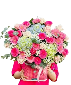 giỏ hoa Sắc Hoa Gắn Bó