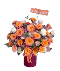 giỏ hoa đong đầy nghĩa tình