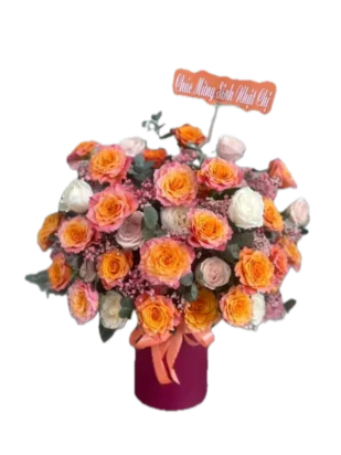 giỏ hoa đong đầy nghĩa tình