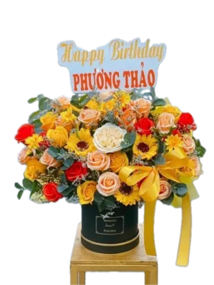 giỏ hoa hồng hoa kết nối