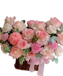 giỏ hoa dải mây hồng