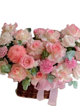 giỏ hoa dải mây hồng