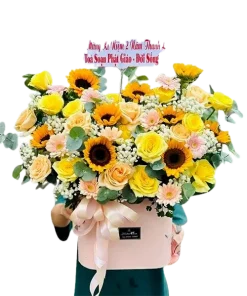 giỏ hoa ánh trăng vàng 2