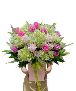 giỏ hoa bình minh xanh