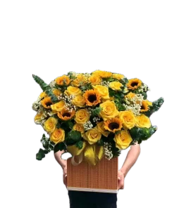 giỏ hoa nắng vàng sắc thu