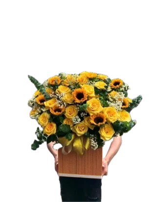 giỏ hoa nắng vàng sắc thu