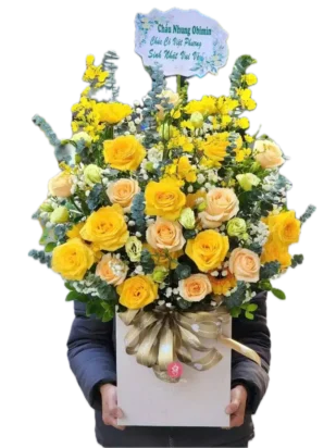 giỏ hoa hơi thở mùa thu