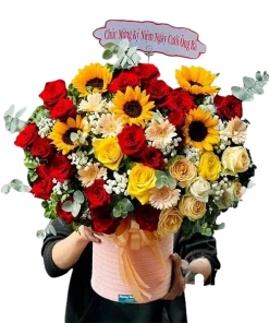 giỏ hoa giao hưởng tình yêu