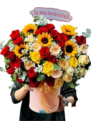 giỏ hoa giao hưởng tình yêu