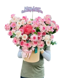 giỏ hoa niềm vui dịu dàng