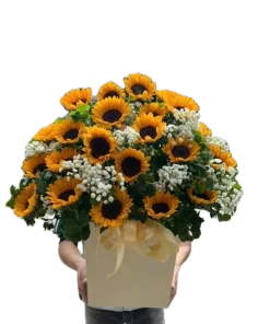 giỏ hoa hướng dương đẹp mê ly