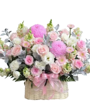 900 ĐƯỢC XÓA NỀN_1 giỏ hoa hồng Yên Bình