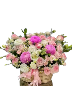 giỏ hoa hồng bình lặng