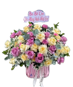 giỏ hoa hạnh phúc nhỏ