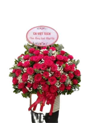 giỏ hoa hồng đỏ nồng nàn