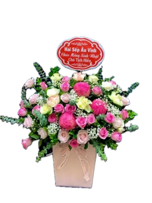 giỏ hoa hồng đa hương đa sắc