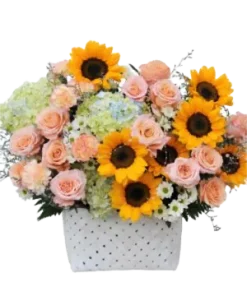 giỏ hoa bước chân bình yên